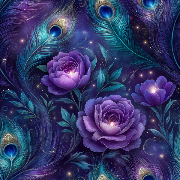 VB Purple Pavo Unicorns Pavo feather and Roses